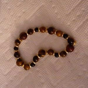 Tigers eye gold beaded bracelet